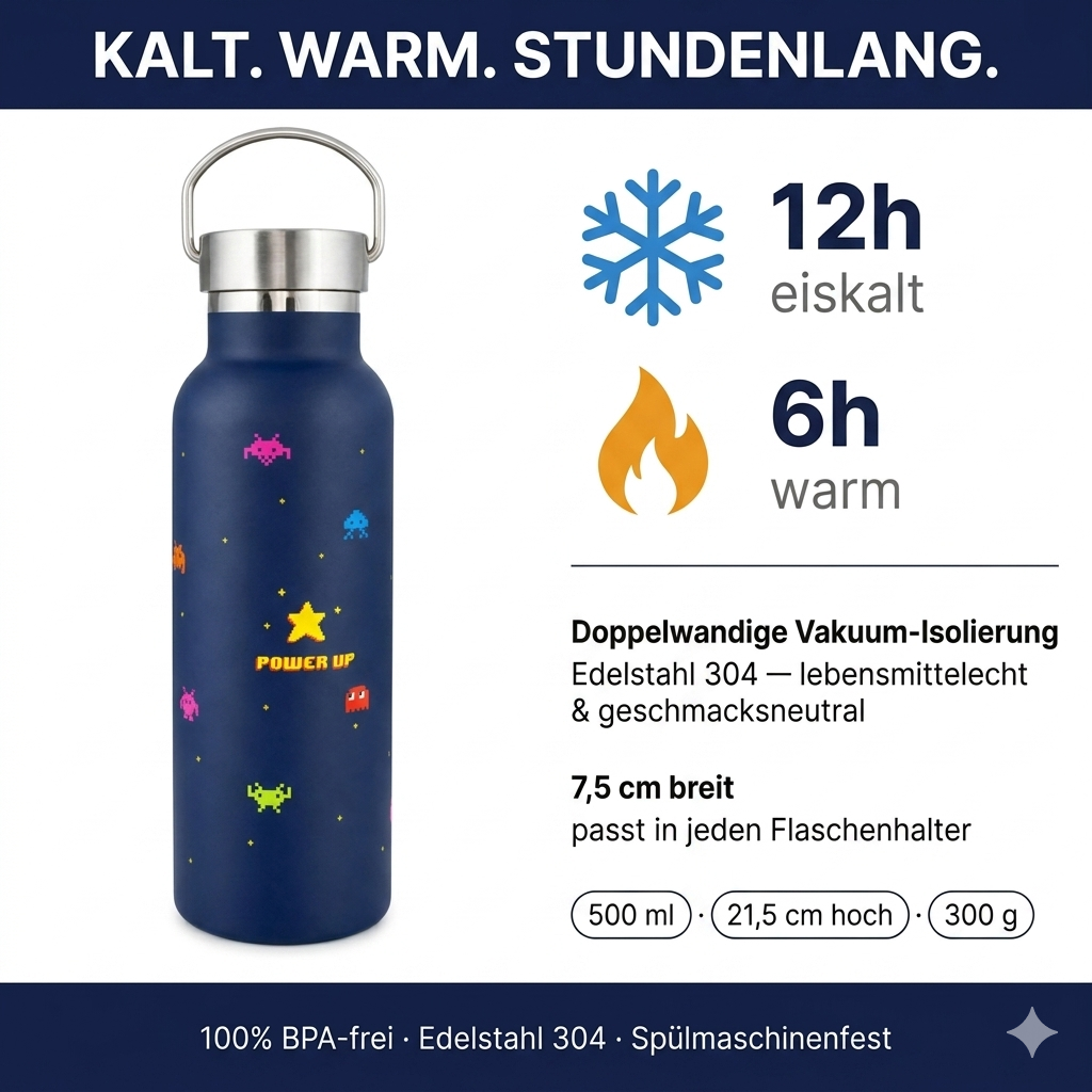 ‘Power Up’ Thermosflasche (500 ml)