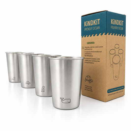 Edelstahl Kinderbecher Set 280ml (4er Set) – Ozeanfreunde