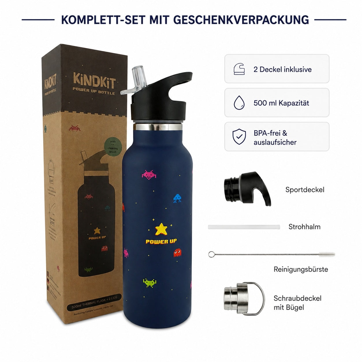‘Power Up’ Thermosflasche (500 ml)