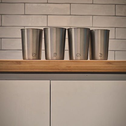 Edelstahl Kinderbecher Set 280ml (4er) – Ozeanfreunde